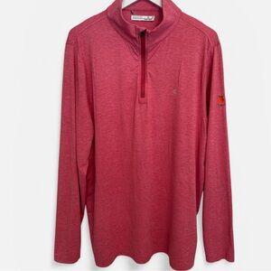 Criquet Men’s Golf Feather Performance Pullover Quarter Zip Midlayer Heather Red